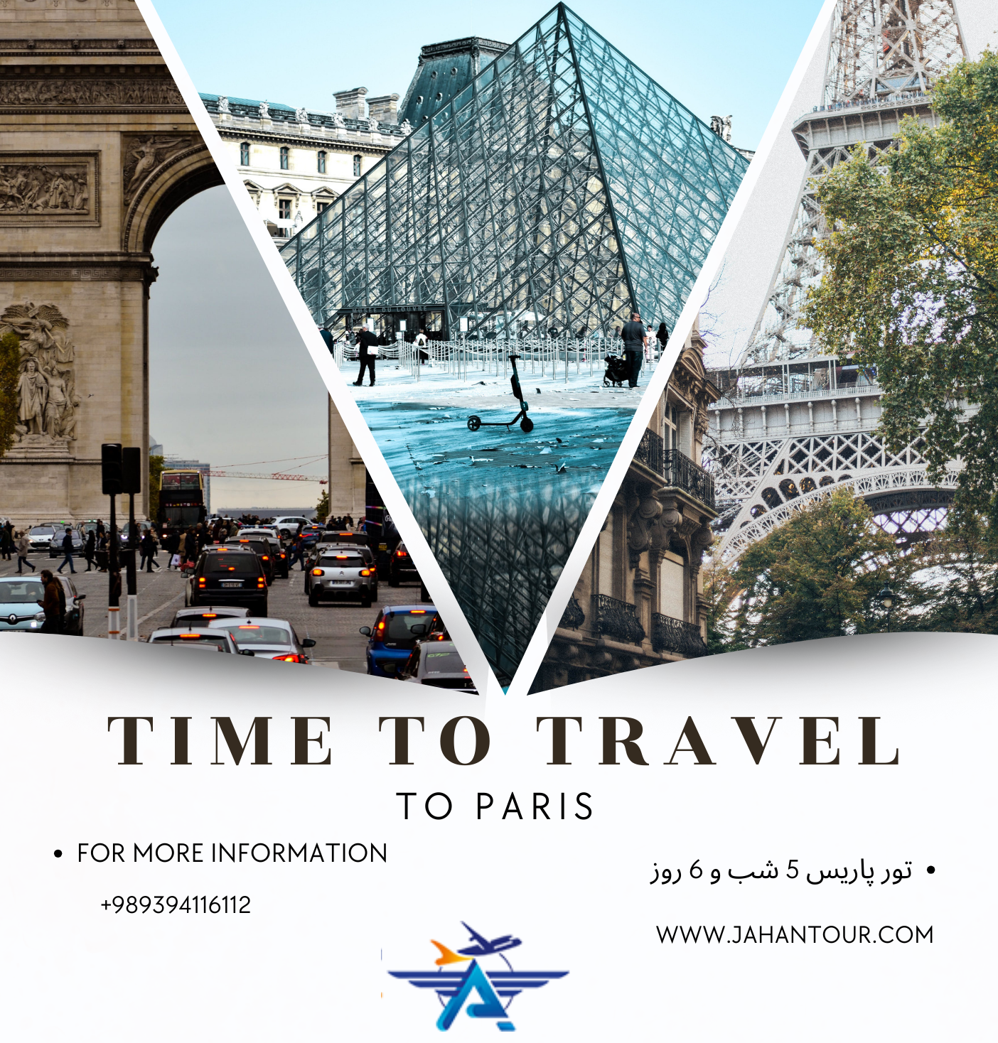 تور فرانسه از تهران ویژه دیماه و بهمن ماه 1 White Modern Travel Poster Kopyasi 1